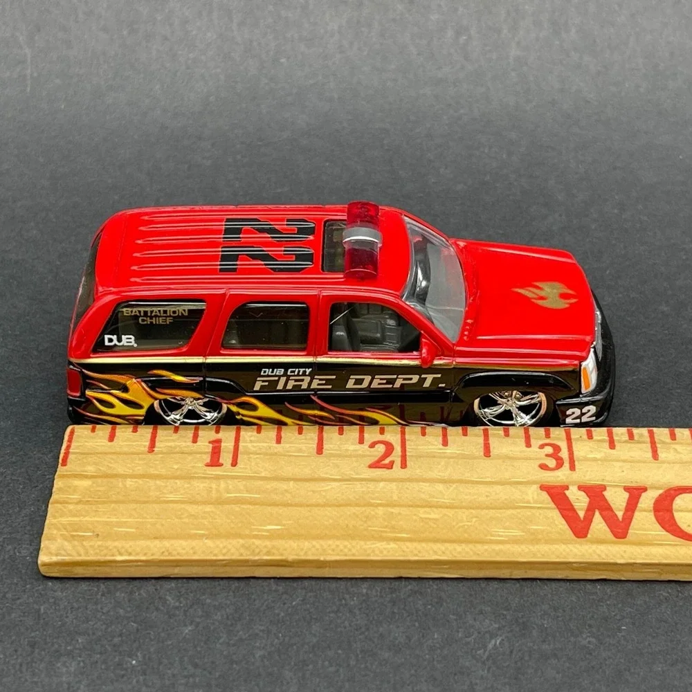 Jada Dub City Cadillac Escalade SUV Red/Black Fire Department Diecast 1/64 Scale